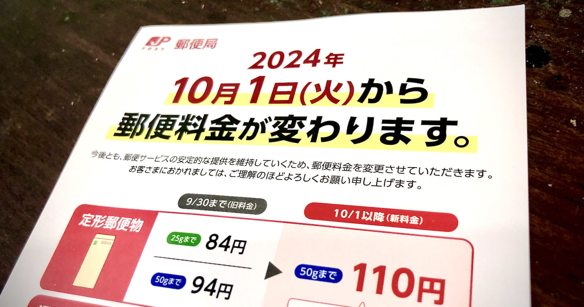 2024年10月1日から変更になる郵便料金をまとめてみた - 越谷市にあるホームページ制作会社 大橋プランニング